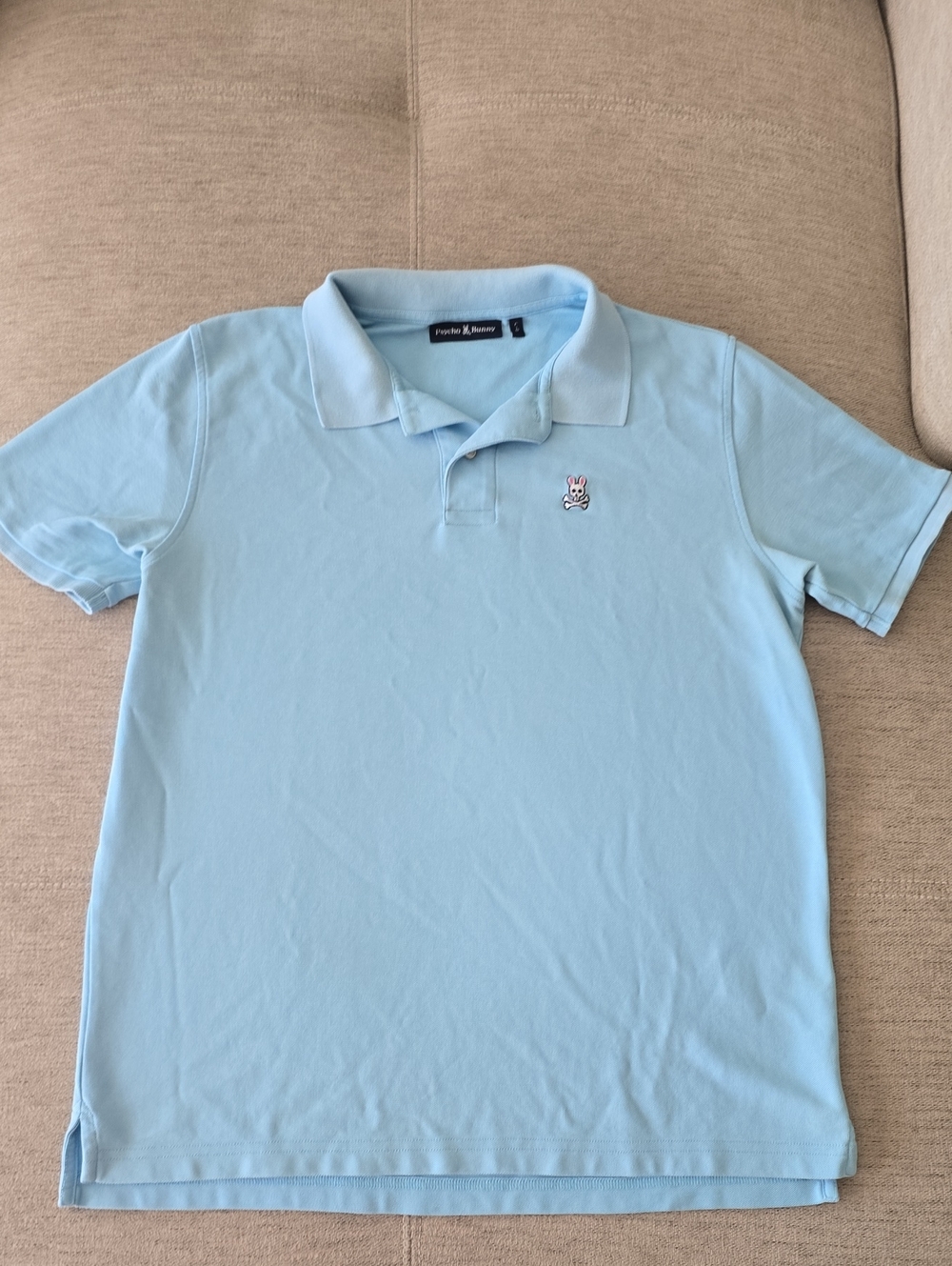 Psycho Bunny Light Blue Polo Shirt Sz LARGE.